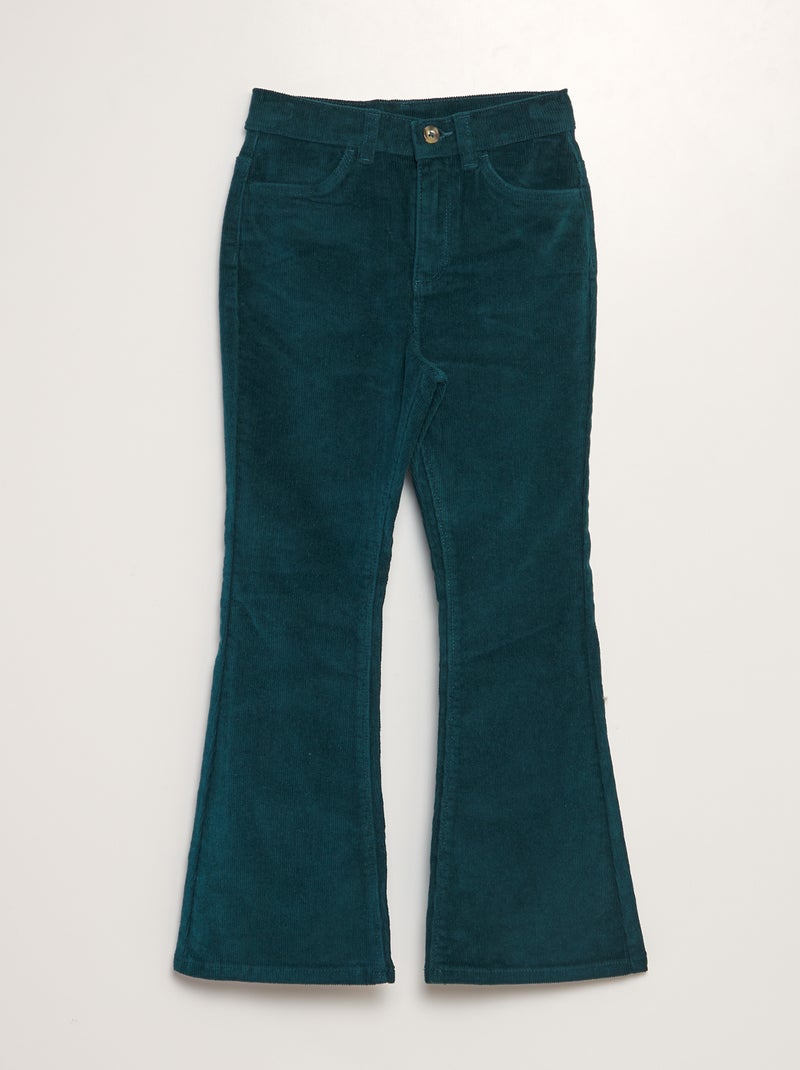 Pantalon en velours côtelé vert - Kiabi