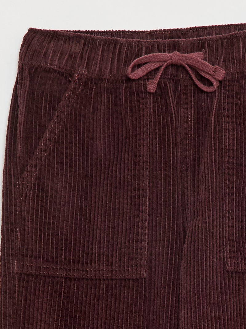 Pantalon en velours côtelé Violet - Kiabi