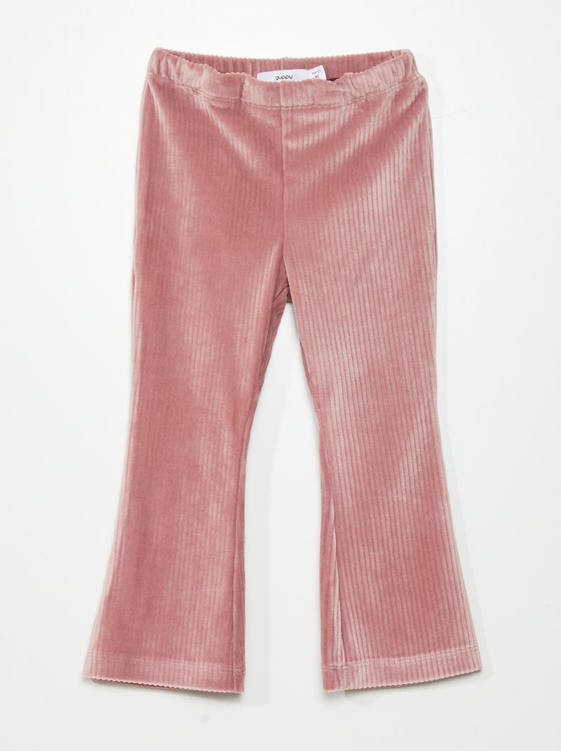 Pantalon en velours côtelée Rose - Kiabi