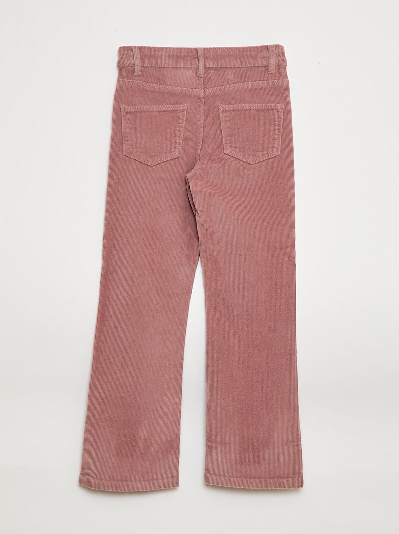 Pantalon en velours coupe flare Rose - Kiabi