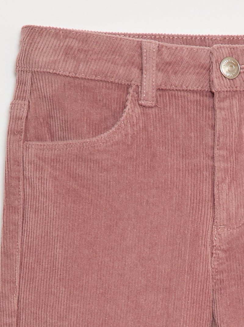 Pantalon en velours coupe flare Rose - Kiabi