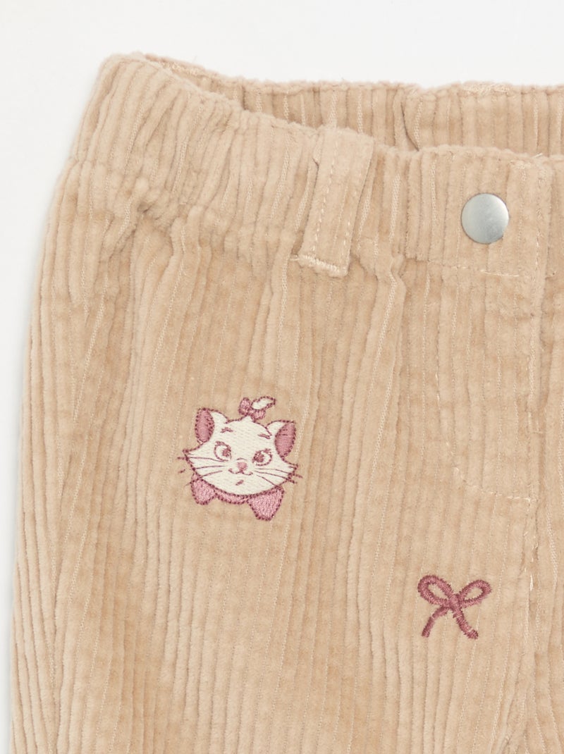 Pantalon en velours 'Disney' 'Marie' Marron - Kiabi