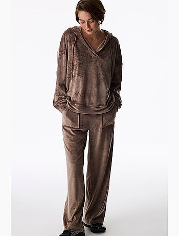 Pantalon en velours doux à poches devant penti