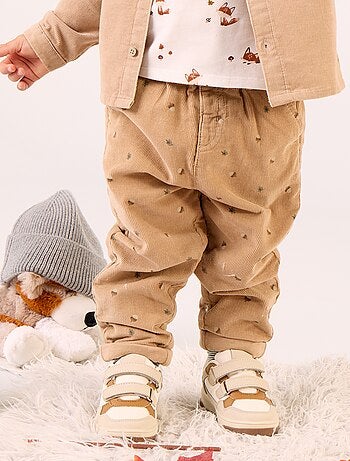 Pantalon en velours imprimé