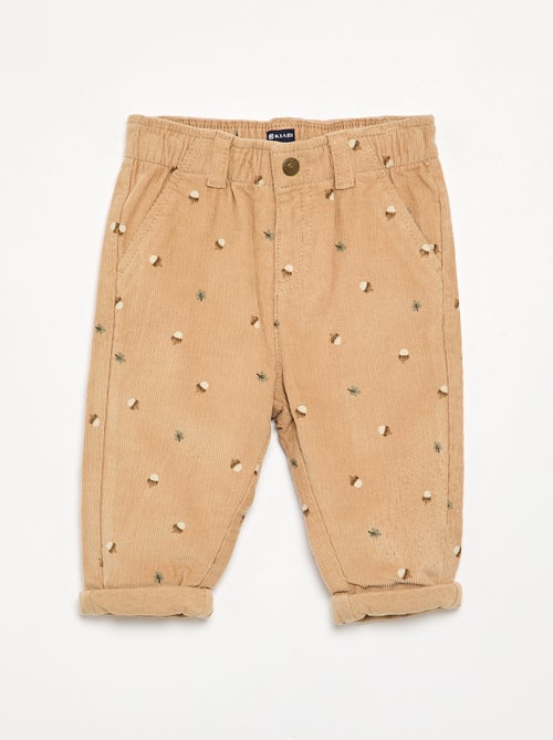 Pantalon en velours imprimé - Kiabi