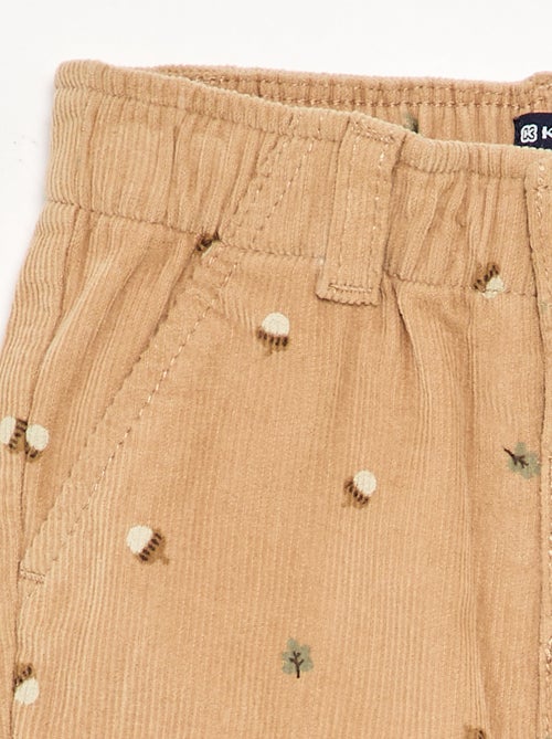 Pantalon en velours imprimé - Kiabi