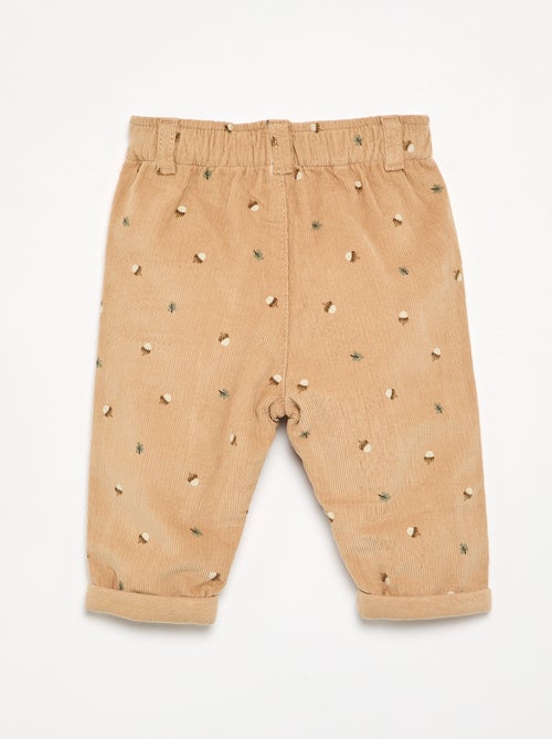 Pantalon en velours imprimé - Kiabi
