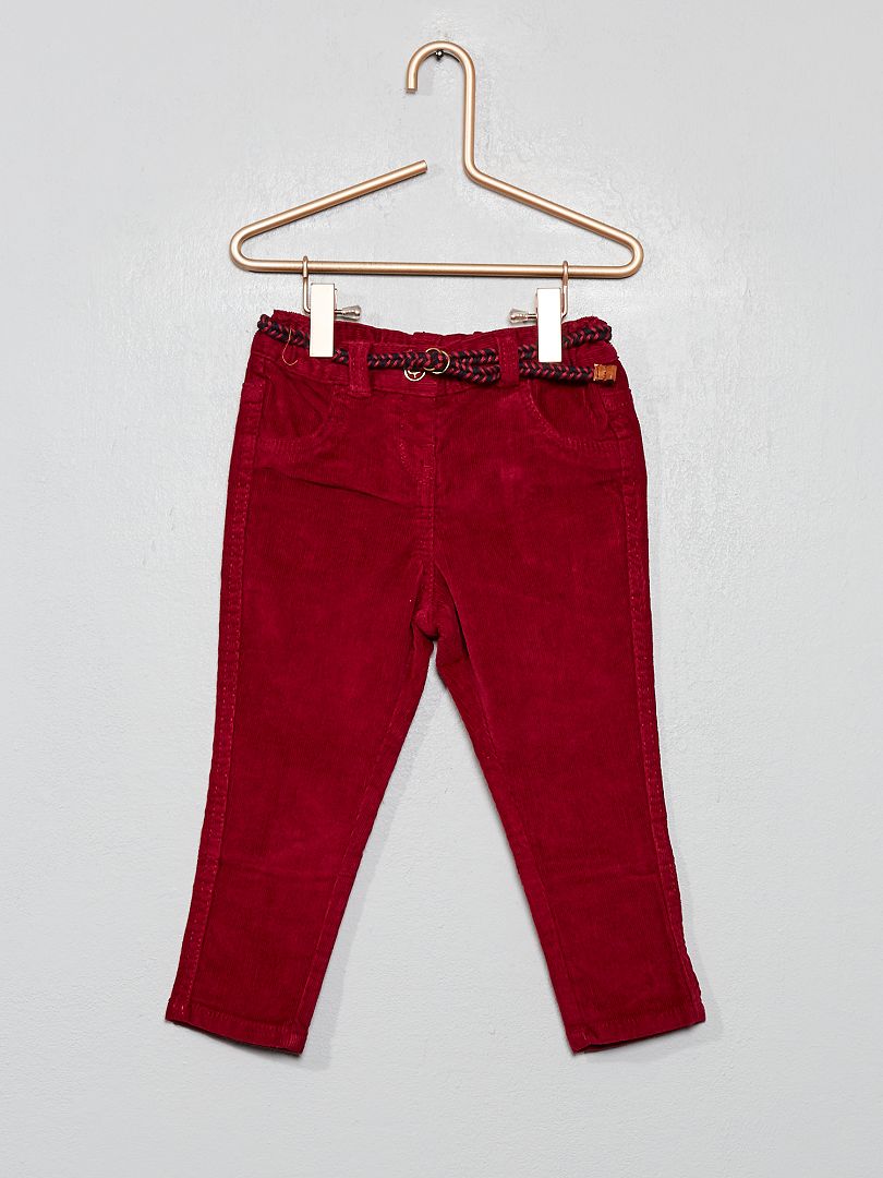 Pantalon en velours rouge - Kiabi