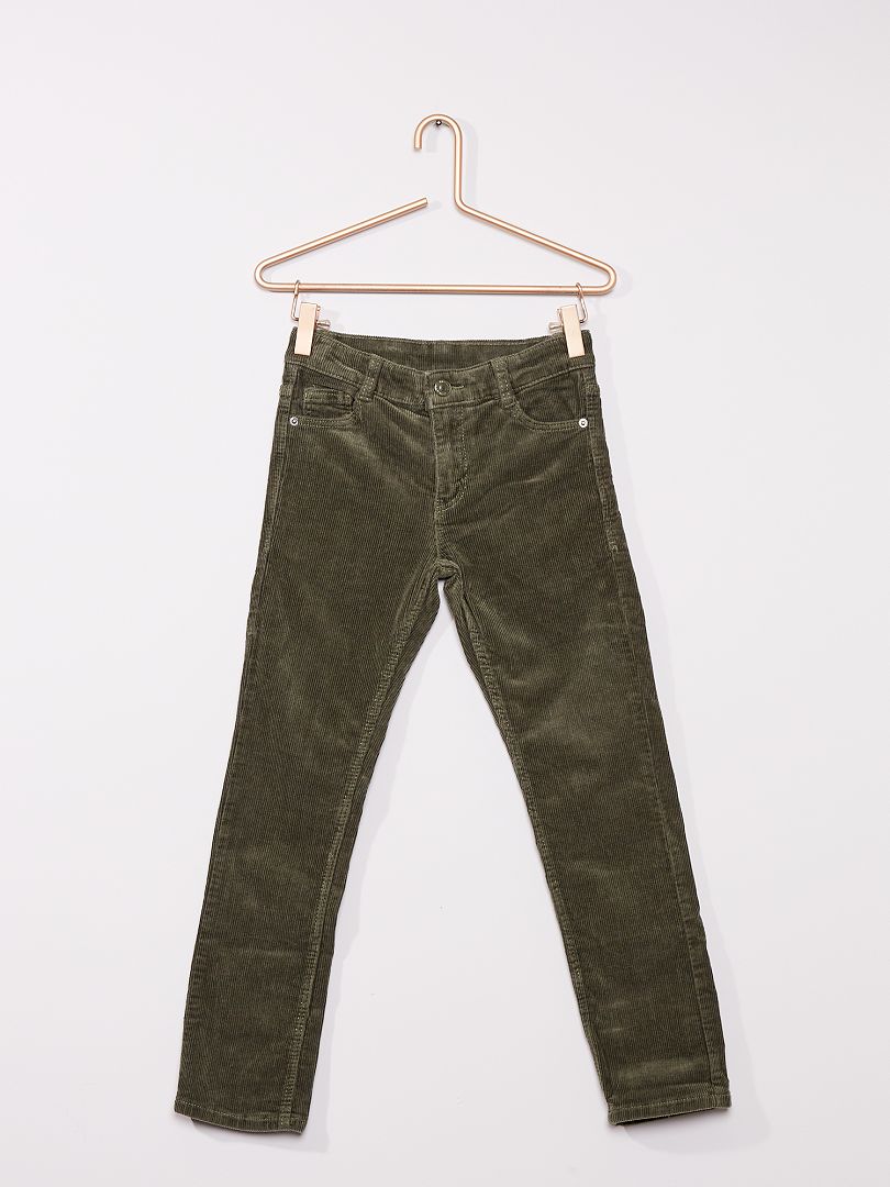 Pantalon en velours vert foncé - Kiabi