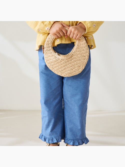 Pantalon enfant en chambray Camila - Kiabi Pantalon enfant en chambray Camila - Kiabi