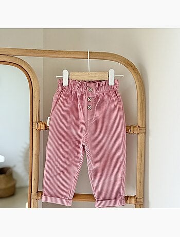Pantalon enfant en velours côtelé céleste