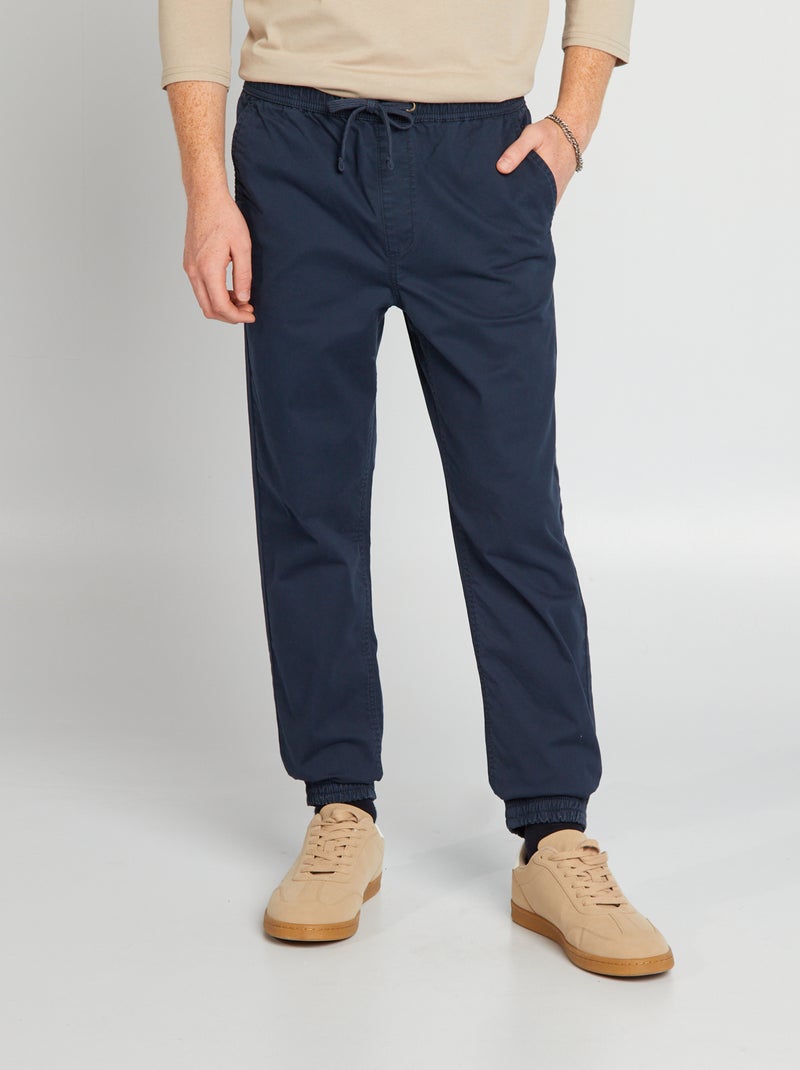 Pantalon esprit 'jogger' Bleu marine - Kiabi