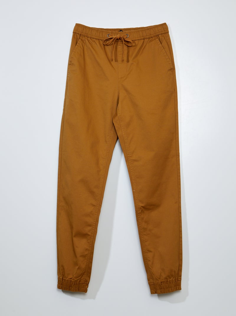 Pantalon esprit 'jogger' Camel - Kiabi