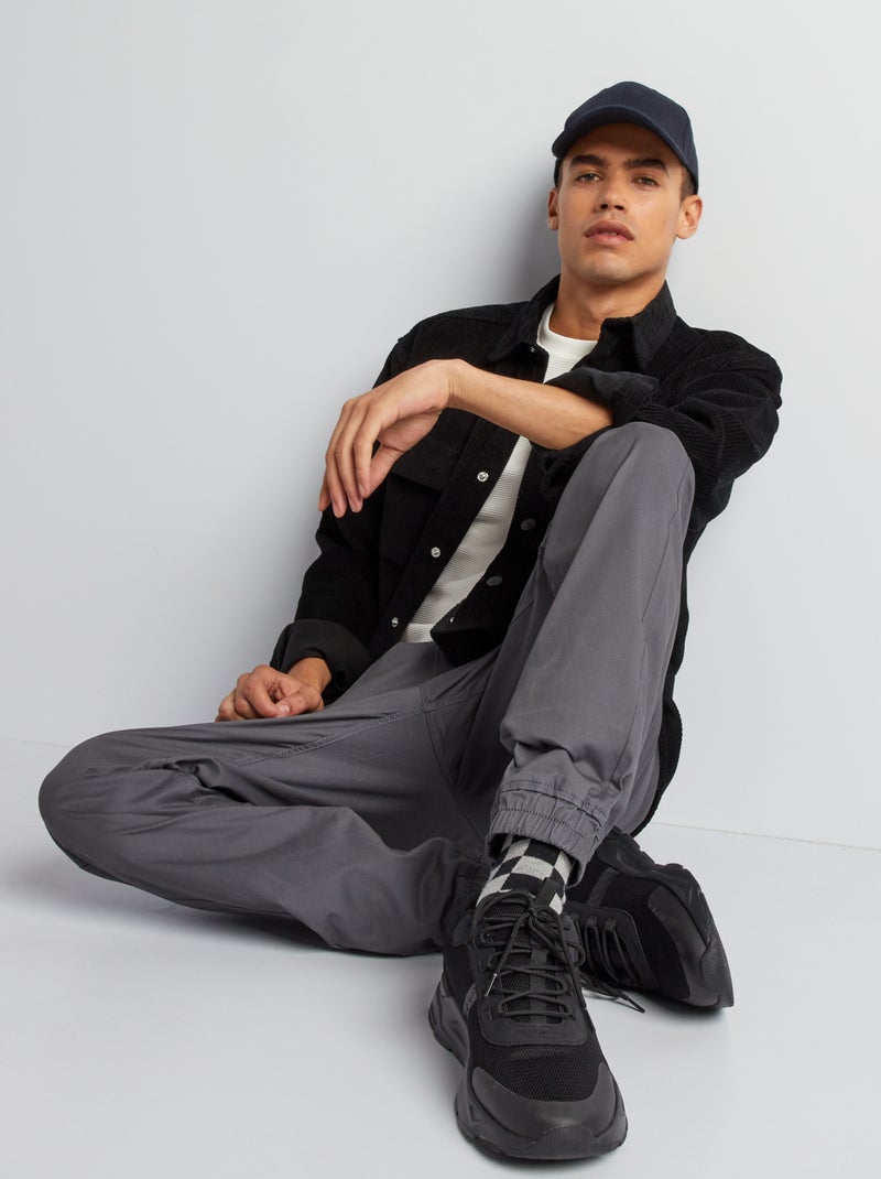 Pantalon esprit 'jogger' Gris - Kiabi