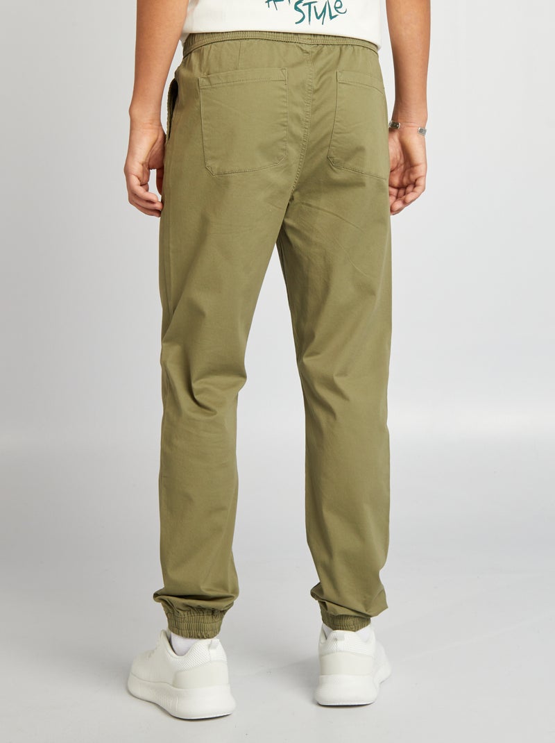 Pantalon esprit 'jogger' Kaki - Kiabi