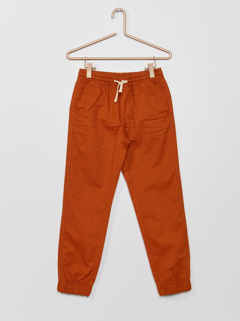 Pantalon esprit 'jogger' marron - Kiabi