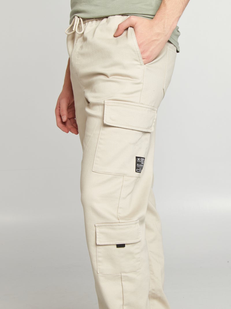 Pantalon esprit 'jogger' multipoches GRIS - Kiabi