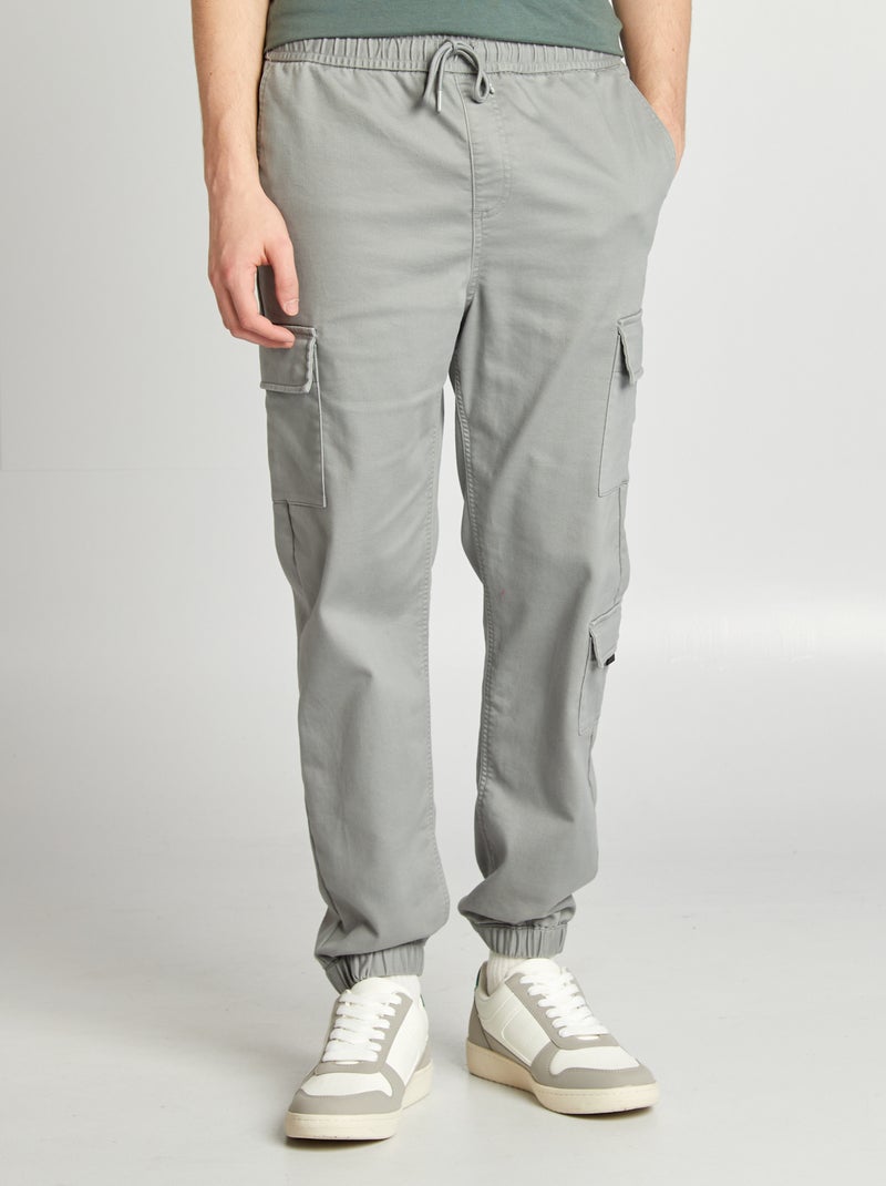 Pantalon esprit 'jogger' multipoches Gris - Kiabi