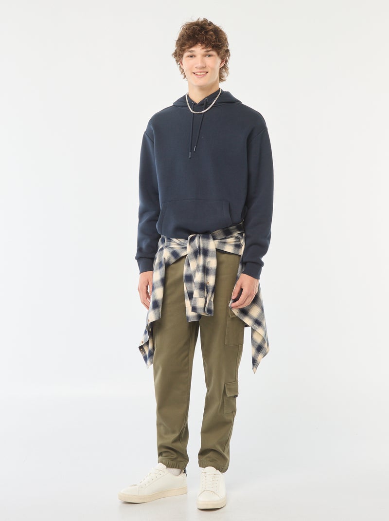 Pantalon esprit 'jogger' multipoches Kaki - Kiabi