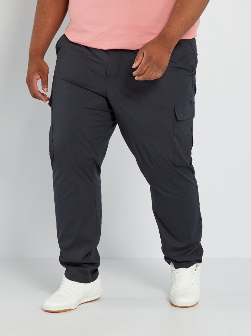 Pantalon esprit 'jogger' noir - Kiabi