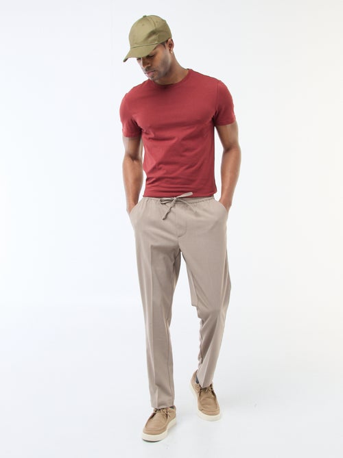 Pantalon esprit 'jogger' uni - Kiabi