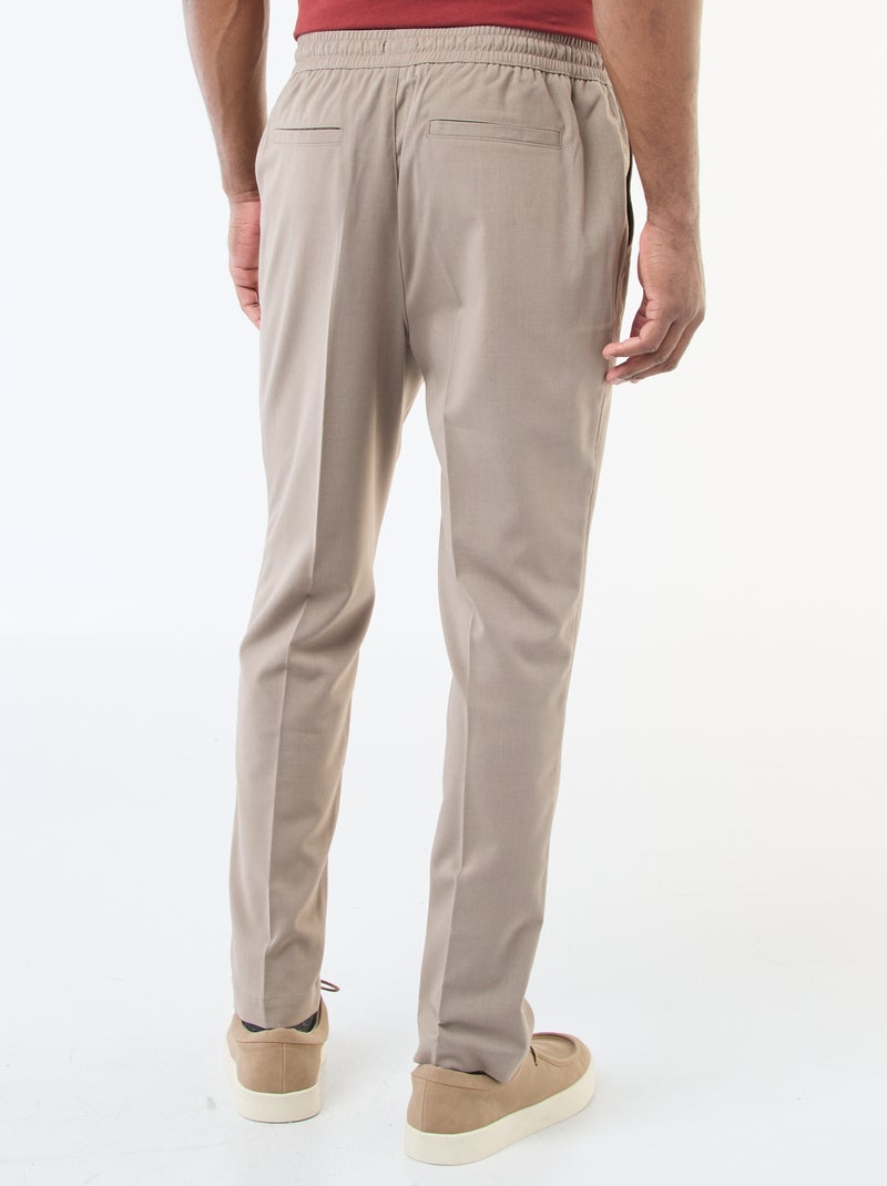 Pantalon esprit 'jogger' uni Beige - Kiabi