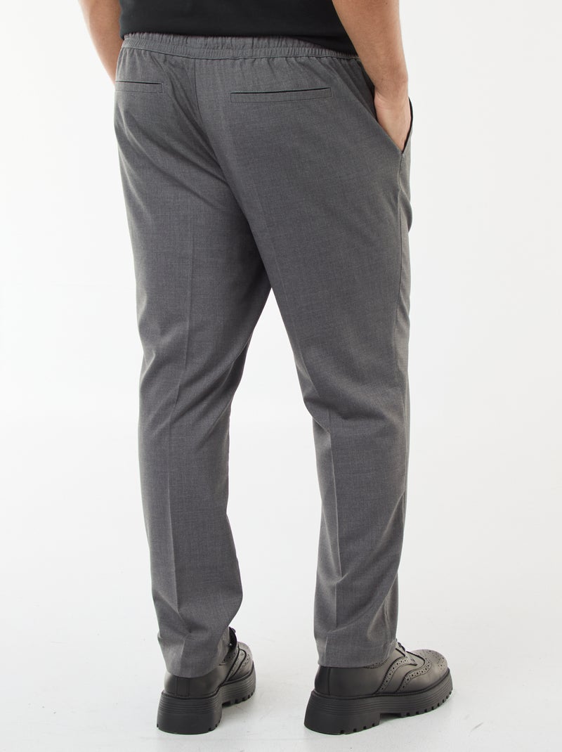 Pantalon esprit 'jogger' uni Gris - Kiabi