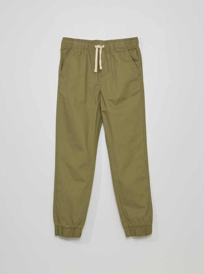 Pantalon esprit 'jogger' vert lichen - Kiabi