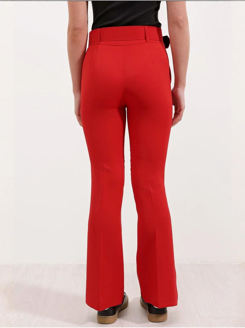 Pantalon évasé à ceinture bdart Rouge - Kiabi