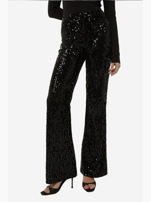 Pantalon évasé à paillettes hiccup - Kiabi Pantalon évasé à paillettes hiccup - Kiabi