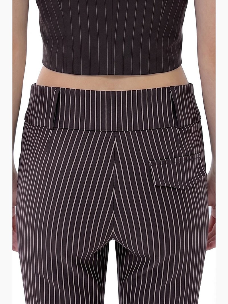 Pantalon évasé à rayures hiccup Noir - Kiabi