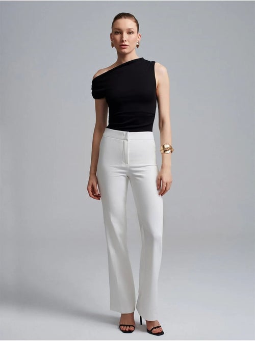 Pantalon évasé à taille haute dilvin - Kiabi