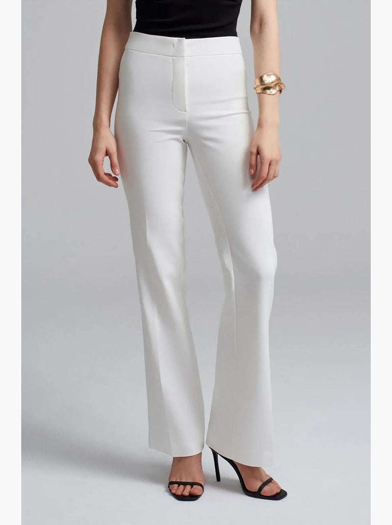Pantalon évasé à taille haute dilvin Blanc - Kiabi