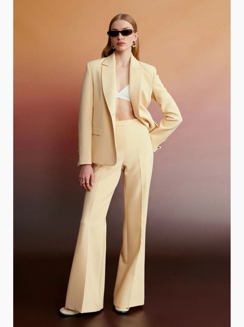 Pantalon évasé à taille haute et plis dilvin - Kiabi
