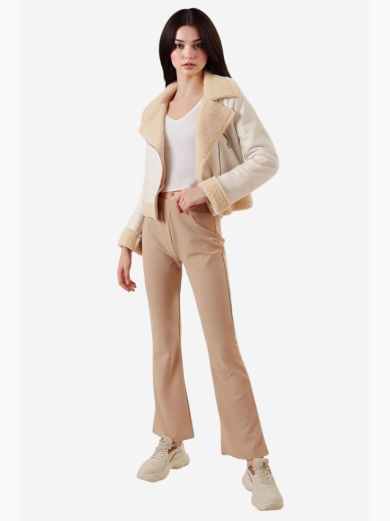 Pantalon évasé bdart Beige argile - Kiabi