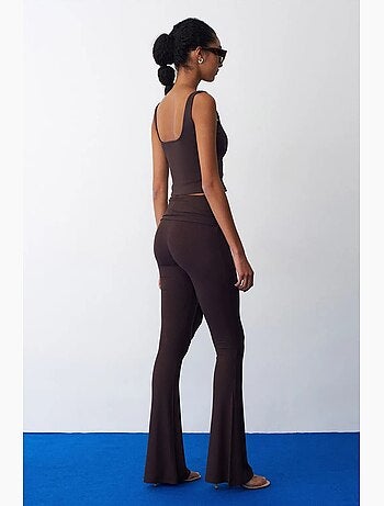 Pantalon évasé en jersey à taille haute et lien dilvin