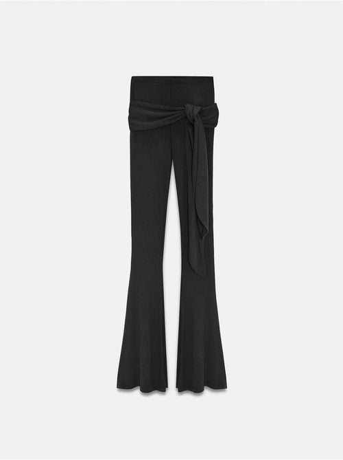 Pantalon évasé en jersey à taille haute et lien dilvin - Kiabi Pantalon évasé en jersey à taille haute et lien dilvin - Kiabi