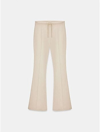 Pantalon évasé en jersey à taille mi-haute et lien dilvin