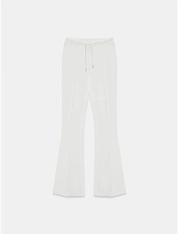 Pantalon évasé en jersey à taille mi-haute et lien dilvin