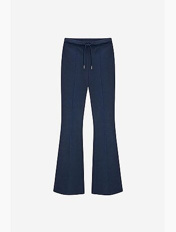 Pantalon évasé en jersey à taille mi-haute et lien dilvin