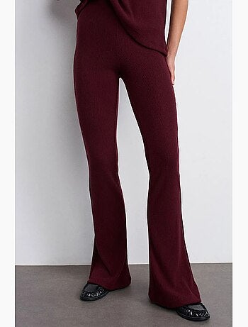 Pantalon évasé en maille, taille haute dilvin