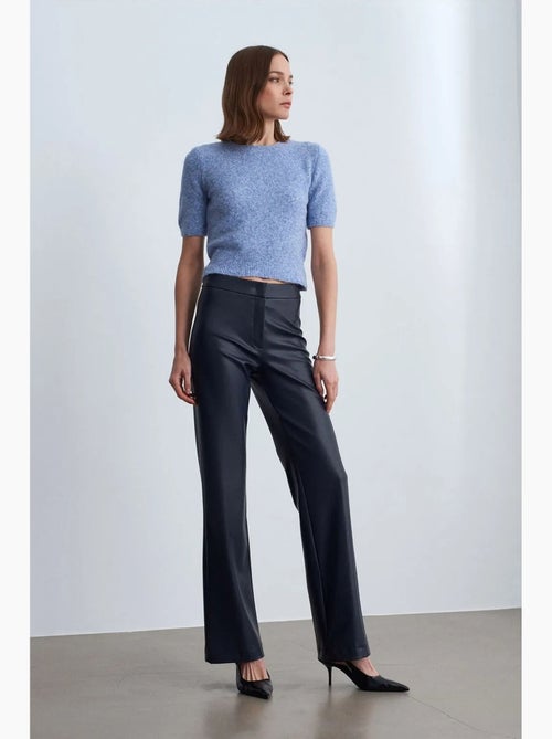 Pantalon évasé femme en simili cuir dilvin - Kiabi