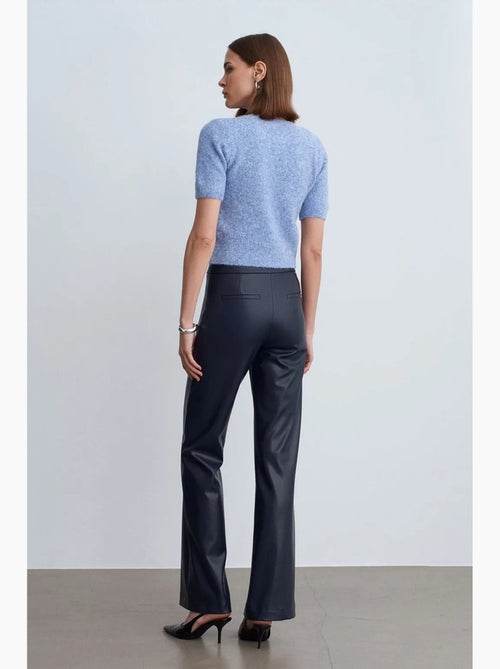 Pantalon évasé femme en simili cuir dilvin - Kiabi
