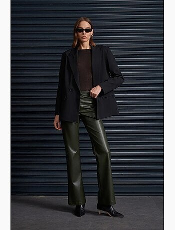 Pantalon évasé femme en simili cuir dilvin