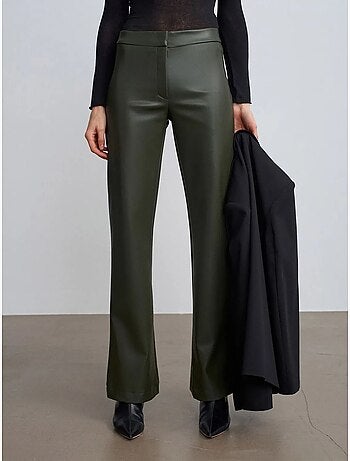 Pantalon évasé femme en simili cuir dilvin