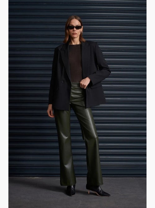 Pantalon évasé femme en simili cuir dilvin - Kiabi