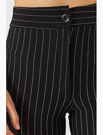 Pantalon évasé rayé taille haute lucci