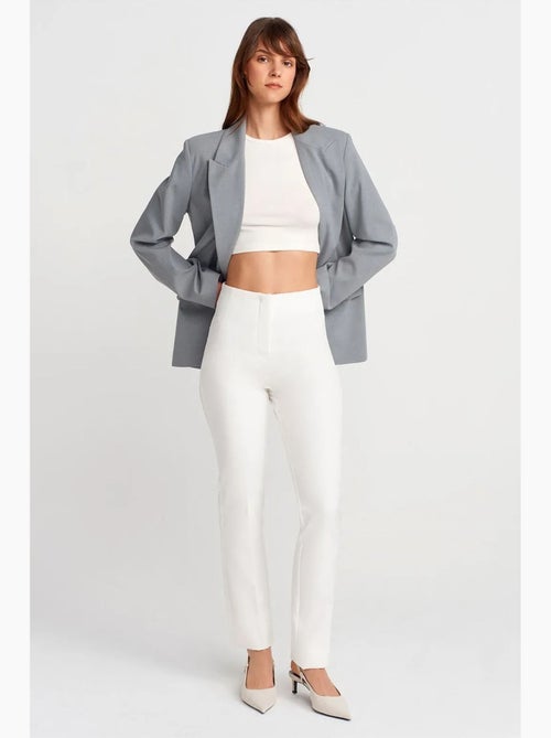 Pantalon évasé taille haute à plis dilvin - Kiabi