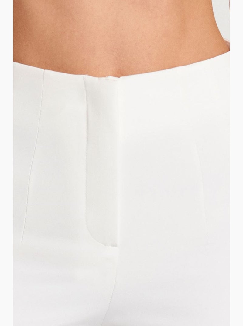 Pantalon évasé taille haute à plis dilvin Blanc - Kiabi
