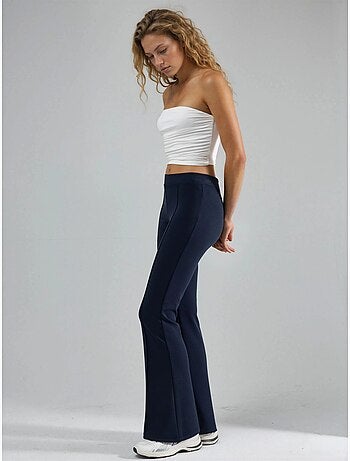 Pantalon évasé taille haute avec ceinture élastique busem